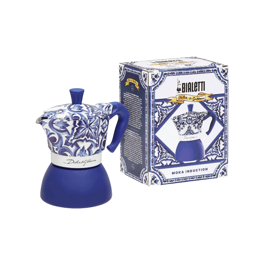 Moka Induction Bialetti Dolce&Gabbana | Mediterranean blue
