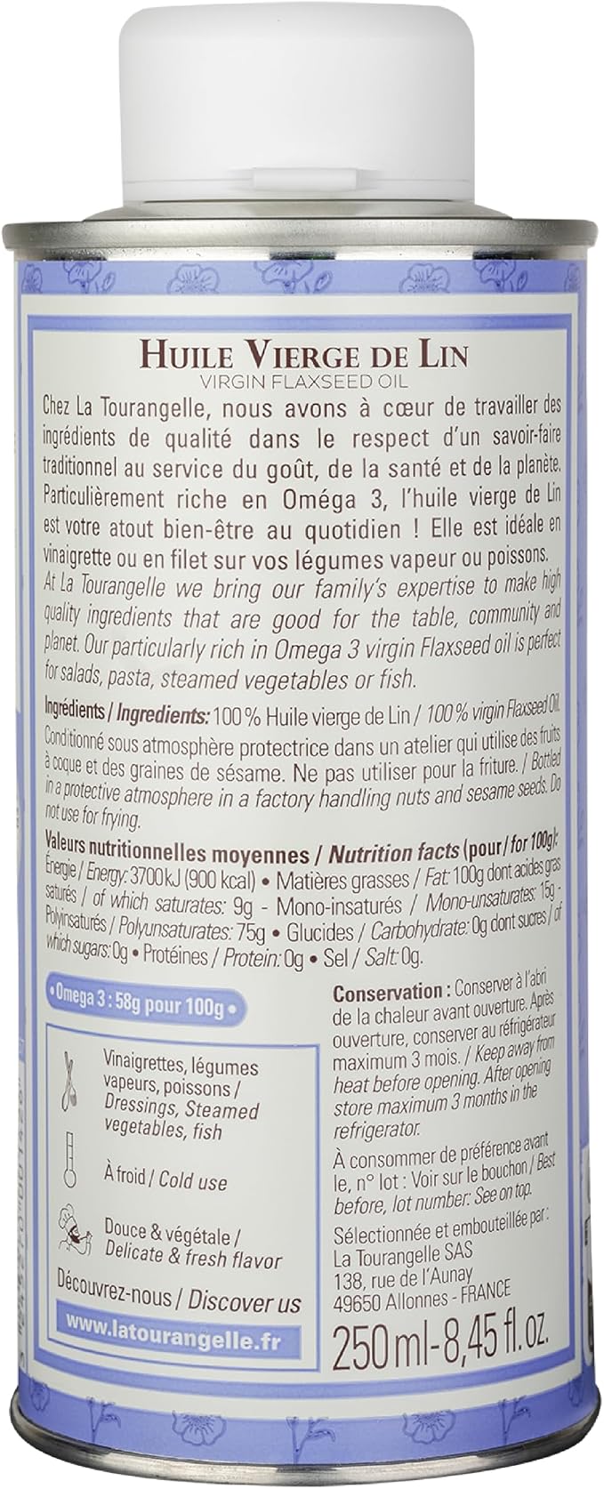 Huile Vierge de Lin 250ml