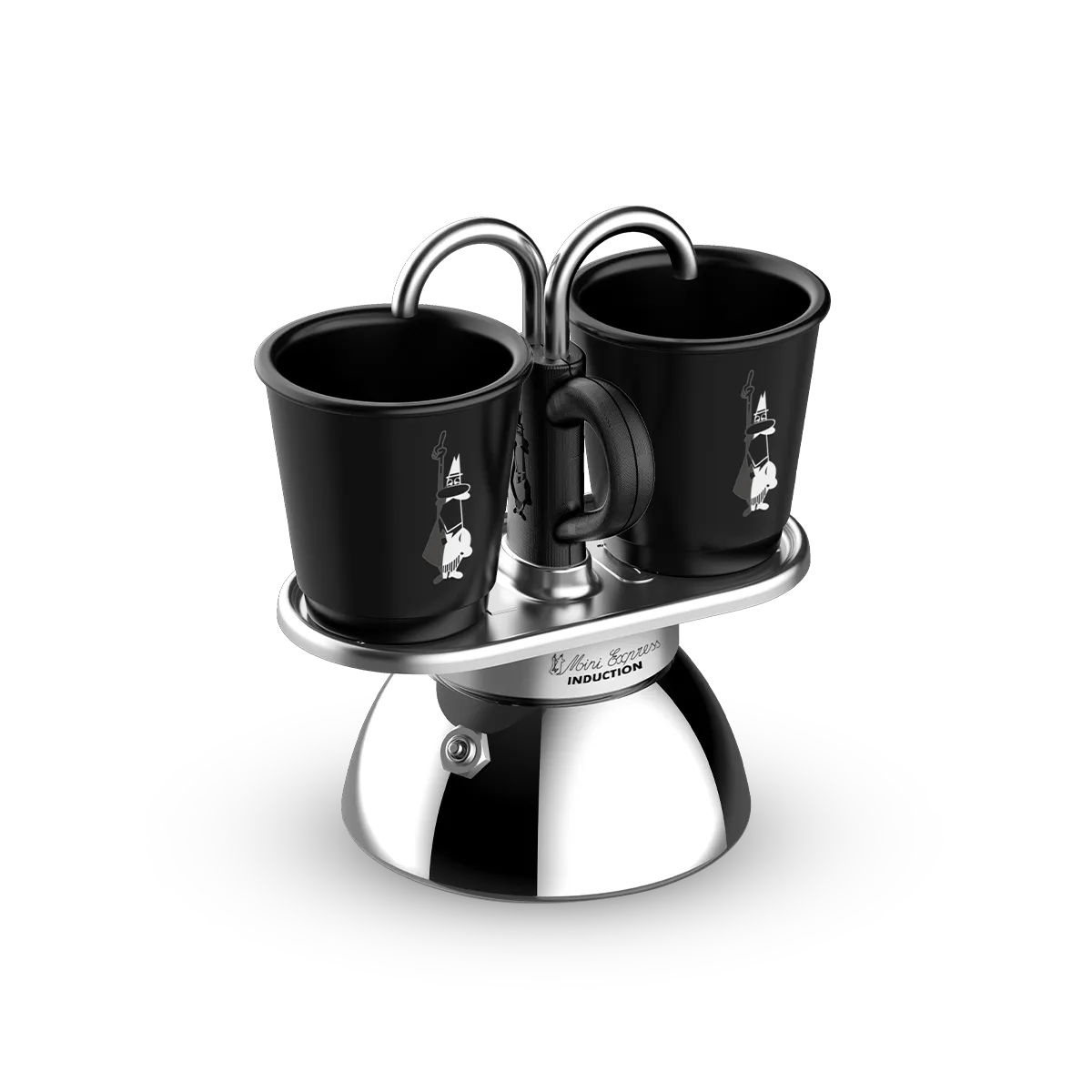 Bialetti Mini Induction Express 2 Cup & 2 Bicchierini Black